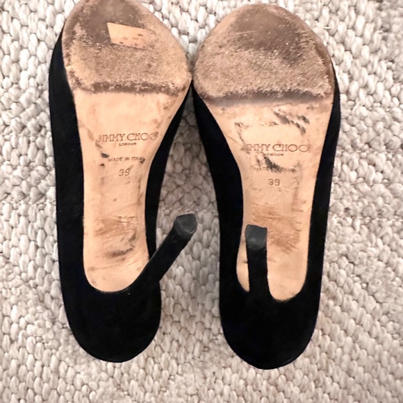 Jimmy Choo Luna Black Suede Platform
Peep Toe High Heels Size 39 (US 8-9) - Picture 8 of 12